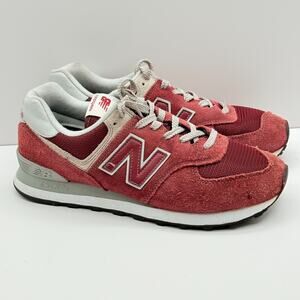 New Balance 574 Womens Size 8.5 Red Lace-Up Comfort Athletic Sneakers WL574ER